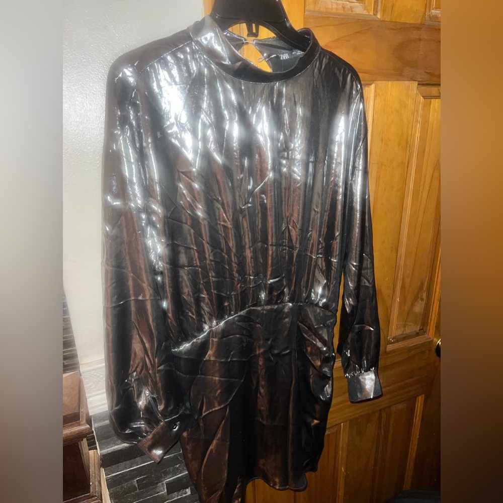 Zara mini metallic dress in size 10